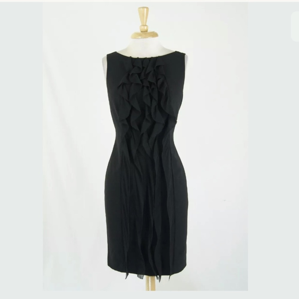 Ann Taylor Ruffle Front Virgin Wool Sheath Dress
